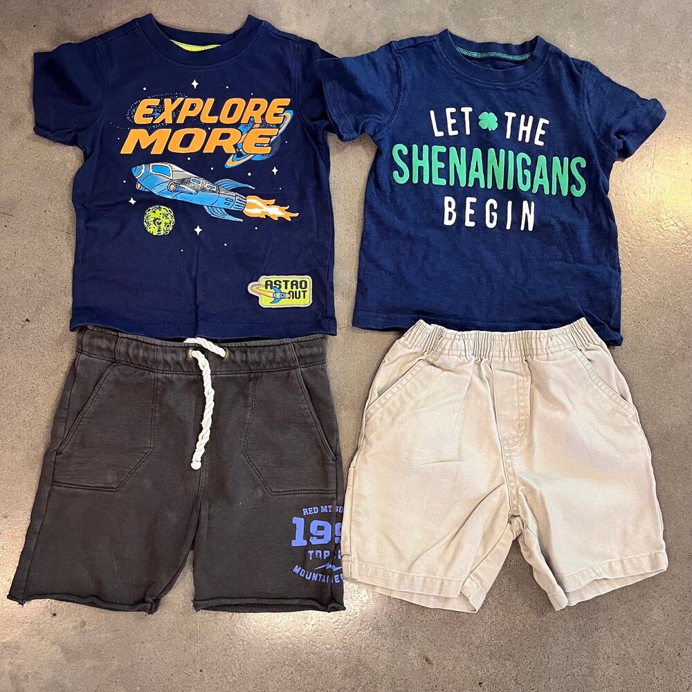 Carters H&M Circo mix match blue tshirt shorts bundle toddler boys 2T sets
